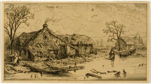 Donmuş Gölet by Charles Emile Jacque