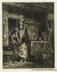 Meyve Tüccarı ve Çocuk by Charles Emile Jacque
