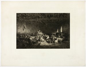 Büyük Sheepcot, yatay plaka by Charles Emile Jacque