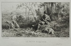 Küçük Domuz Sürüsü by Charles Emile Jacque