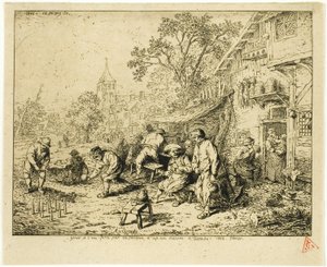 Ninepin Oyuncular by Charles Emile Jacque