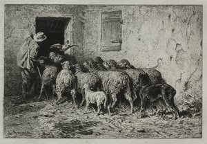 Geri dönüş by Charles Emile Jacque