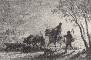 Tarlalardan Dönüş, 1865. by Charles Emile Jacque