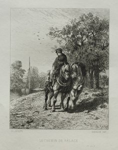 Çekme Yolu. by Charles Emile Jacque