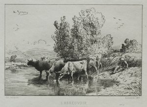 Sulama Yeri. by Charles Emile Jacque