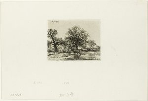 Bir Göletin Yanındaki Ağaçlar ve İnekler by Charles Emile Jacque