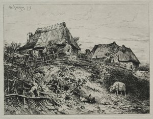 Bir Bankada İki Kulübe, 1879. by Charles Emile Jacque