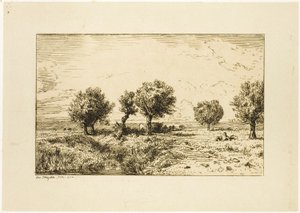 Manzaradaki Söğütler by Charles Emile Jacque