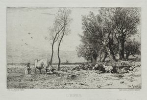 Kış mevsimi. by Charles Emile Jacque
