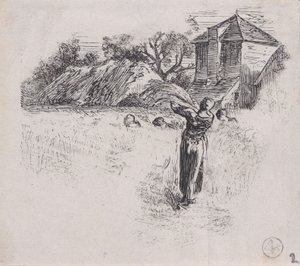 Demet Taşıyan Kadın, yakl. 1853. by Charles Emile Jacque