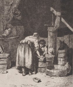 Kadın Yıkama, ca. 1845-50. by Charles Emile Jacque