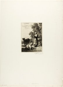 genç çobanlar by Charles Emile Jacque