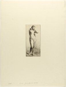 genç kadın, banyo by Charles Emile Jacque