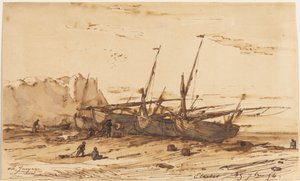 Etretat, 1854. by Charles Emile Jacque