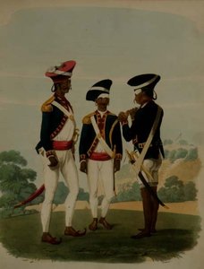 Gürcasear Kolordusu Subayları ve Erleri, Madras, Thomas Medland (1755-1823) tarafından kazınmış 