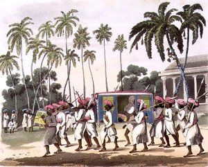 Palankeens, John Wells (fl.1792-1809) tarafından oyulmuş 