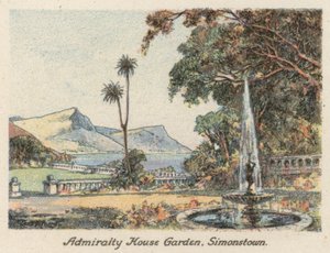 Güney Afrika: Admiralty House Bahçesi, Simonstown (renkli lito) by Charles Ernest Peers