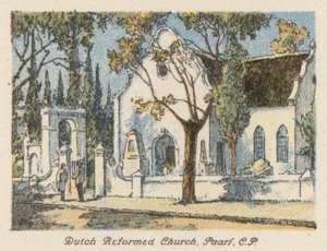 Güney Afrika: Hollanda Reform Kilisesi, Paarl, CP (renkli taş baskı) by Charles Ernest Peers