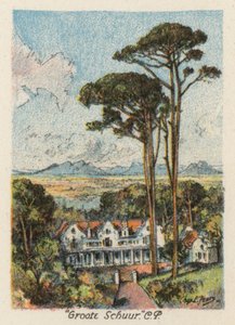Güney Afrika: "Groote Schuur," CP (renkli lito) by Charles Ernest Peers