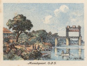 Güney Afrika: Mazelspoort, OFS (renkli litografi) by Charles Ernest Peers