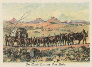 Güney Afrika: Yürüyüşte, Orange Free State (renkli taşbaskı) by Charles Ernest Peers
