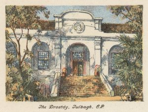 Güney Afrika: The Drostdy, Tulbagh, CP (renkli lito) by Charles Ernest Peers