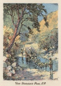 Güney Afrika: Van Staaden Geçidi, CP (renkli lito) by Charles Ernest Peers