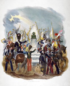 Farklı Fransız ordusu üniformaları ve alayları, 1823.