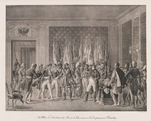 Paris Maires Austerlitz Bayrağı Alma, 19. yüzyılın başlarında (lito) by Charles Etienne Pierre Motte