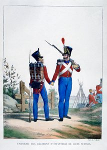 İsviçre piyade alayının üniforması, Fransa, 1823. by Charles Etienne Pierre Motte