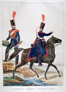 Bir atlı topçu alayının üniforması, Fransa, 1823. by Charles Etienne Pierre Motte
