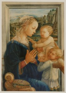 The Madonna and Child, Lippi'den sonra, yaklaşık 1876-80 (kağıt üzerine suluboya ve gövde rengi)