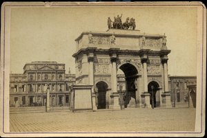 Fransa, Ile-de-France, Paris (75): Arc de Triomphe du Carrousel ile Tuileries imparatorluklarının harabelerindeki binalar by Charles & Fontaine Pierre (1762 1853) Percier