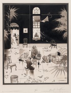 Club Life in America, the Picnickers, 1933 öncesi (kağıt üzerinde kalem ve mürekkeple yıkama) by Charles Forbell