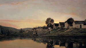 Bonnieres yakınlarında bir köy, 1861 by Charles Francois Daubigny