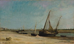 Étaples Sahilinde Tekneler by Charles Francois Daubigny