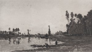 Nehir kenarında, 1865. by Charles Francois Daubigny