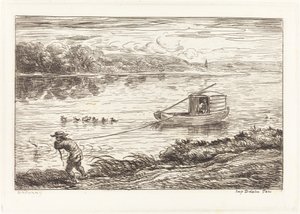 İpi çeken kabin çocuğu by Charles Francois Daubigny