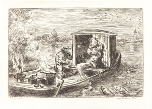 Akış Aşağı Gitmek (Avallant) by Charles Francois Daubigny