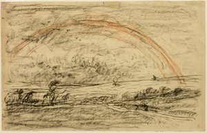 Gökkuşağı ile Manzara by Charles Francois Daubigny