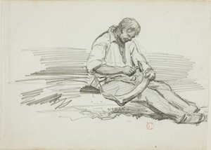 Tırpan Tamir Eden Adam by Charles Francois Daubigny