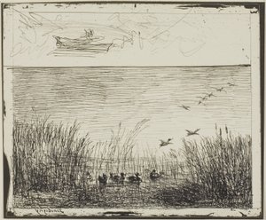 Ördekler ile Bataklık by Charles Francois Daubigny