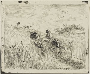 Buğday Tarlasından Geçen Yol by Charles Francois Daubigny