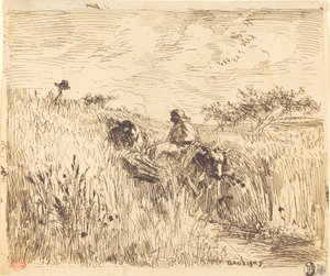 Buğday Tarlasından Geçen Yol (Sentier dans les bles) by Charles Francois Daubigny