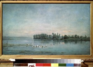Charles-Francois (Charles Francois) Daubigny (1817-1878) tarafından ""Sabah Erken"" (Sabah) Tablosu 1858 Puşkin Müzesi, Moskova by Charles Francois Daubigny
