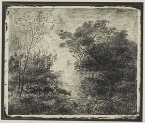 geyikler by Charles Francois Daubigny