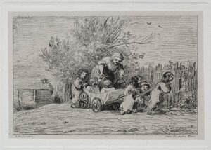Tekne Gezisi: Arabanın Mirası Arabalı Çocuklar, 1861. by Charles Francois Daubigny