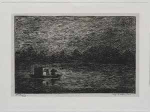 Tekne Gezisi: Gece Yolculuğu veya Net Balık Tutma ikinci versiyonu, 1861. by Charles Francois Daubigny