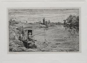 Tekne Gezisi: The Cabin Boy Fishing Line Fishing, 1861. by Charles Francois Daubigny
