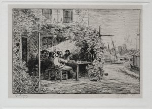 Tekne Gezisi: Asnières'te Gemiye Gitmeden Önce Öğle Yemeği by Charles Francois Daubigny